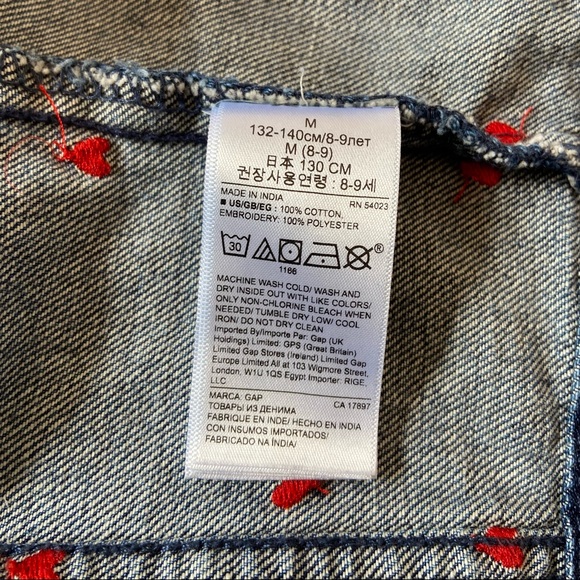 GAP Kids Embroidered Denim Jacket M(8-9y) - Picture 6 of 10